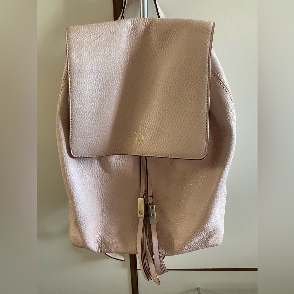 Light pink leather back pack
